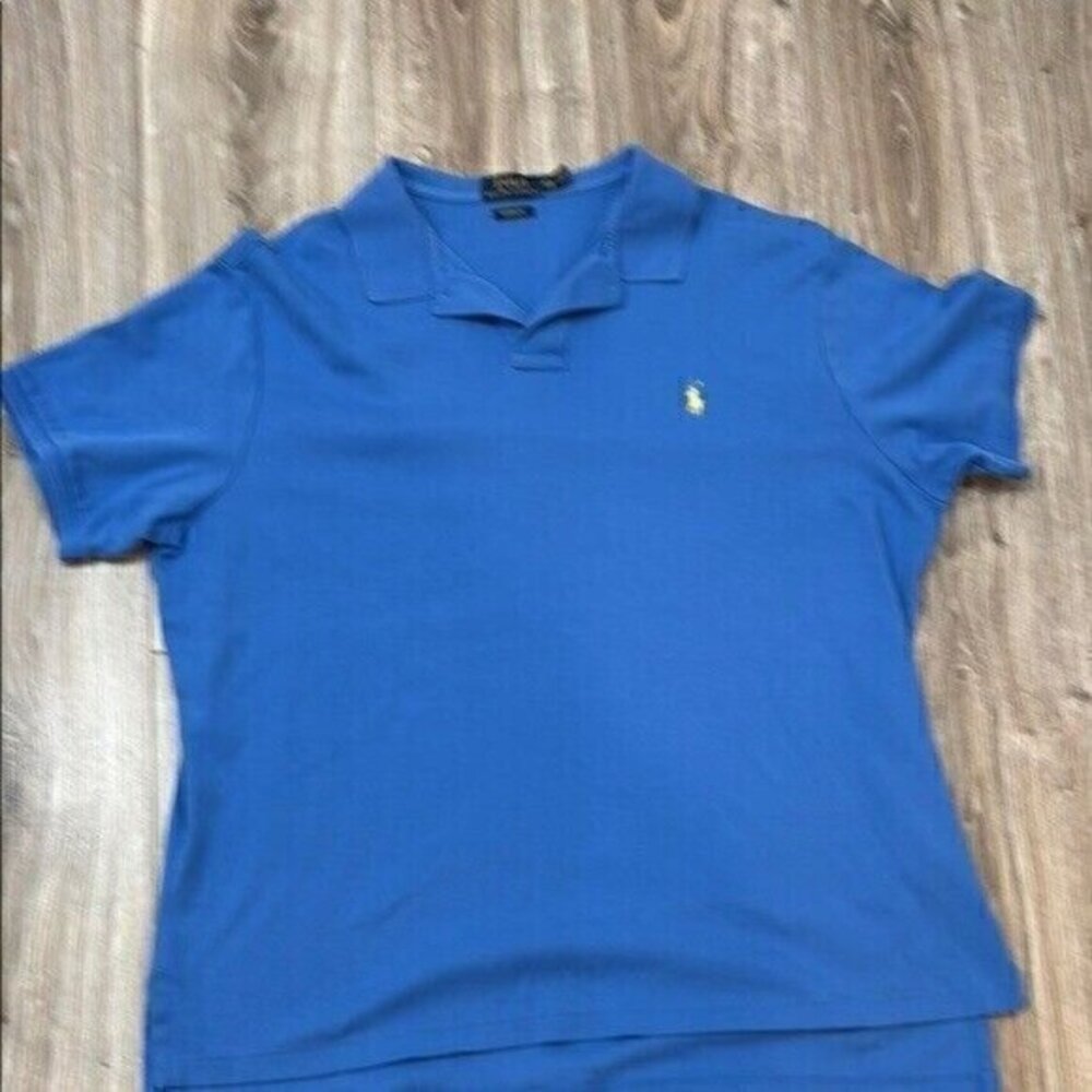 Ralph Lauren Blue Polo Shirt men size XXL CUSTOM FIT